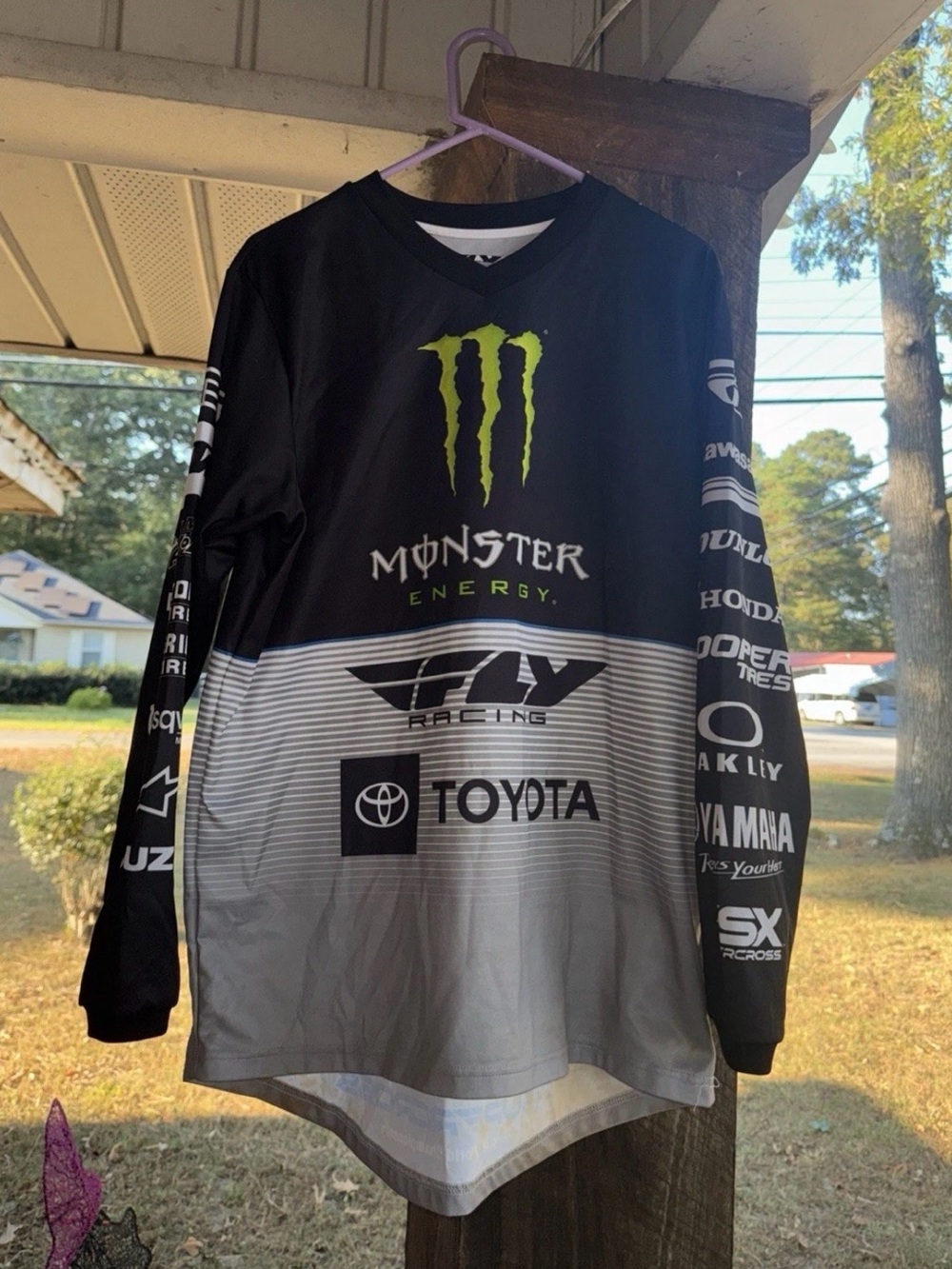 Monster Energy Black and Gray Racing Jersey by Fly Racing